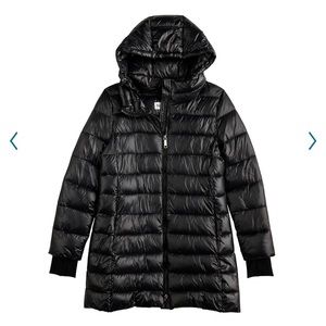 Women’s Nine West lightweight hooded puffer coat black
